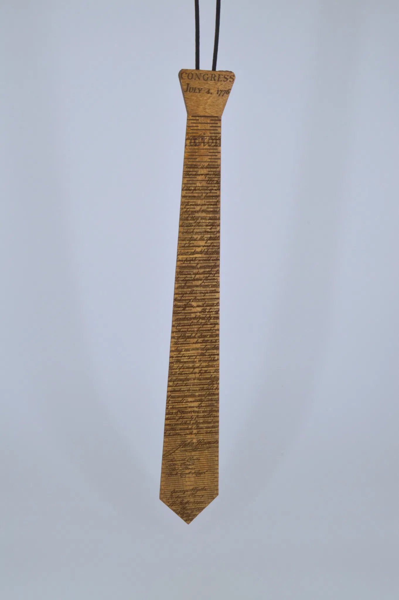 Declaration of Independence Wood Tie