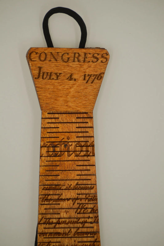 Declaration of Independence Wood Tie