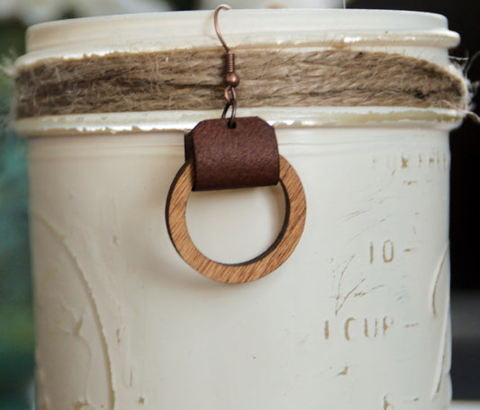 Hoop and Leather Earrings