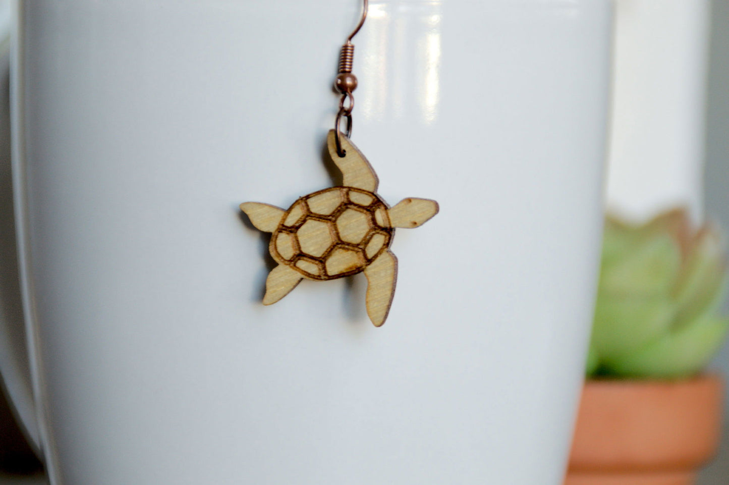 Turtle Etched Earrings