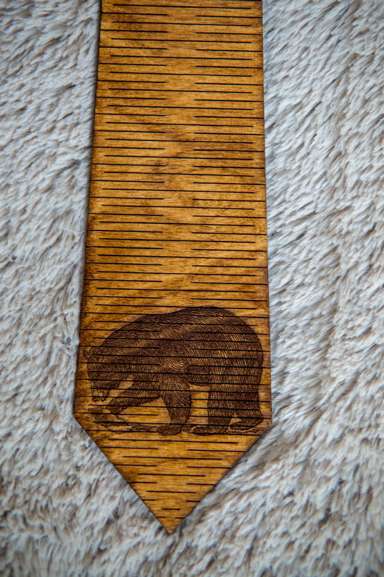 Bear Wood Tie