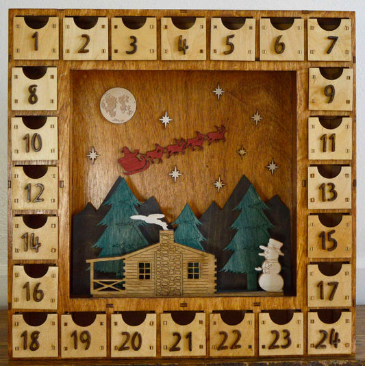 2103 Santa, cabin, snowman 1 square