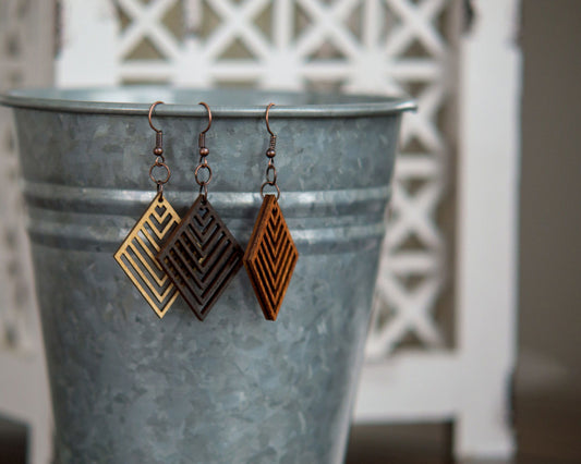 Small Chevron Diamond Earrings