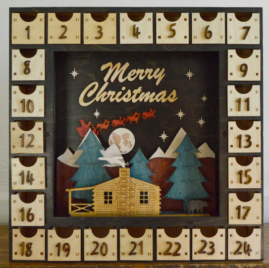 2326 Merry Christmas Santa, Cabin, Bear 2 square